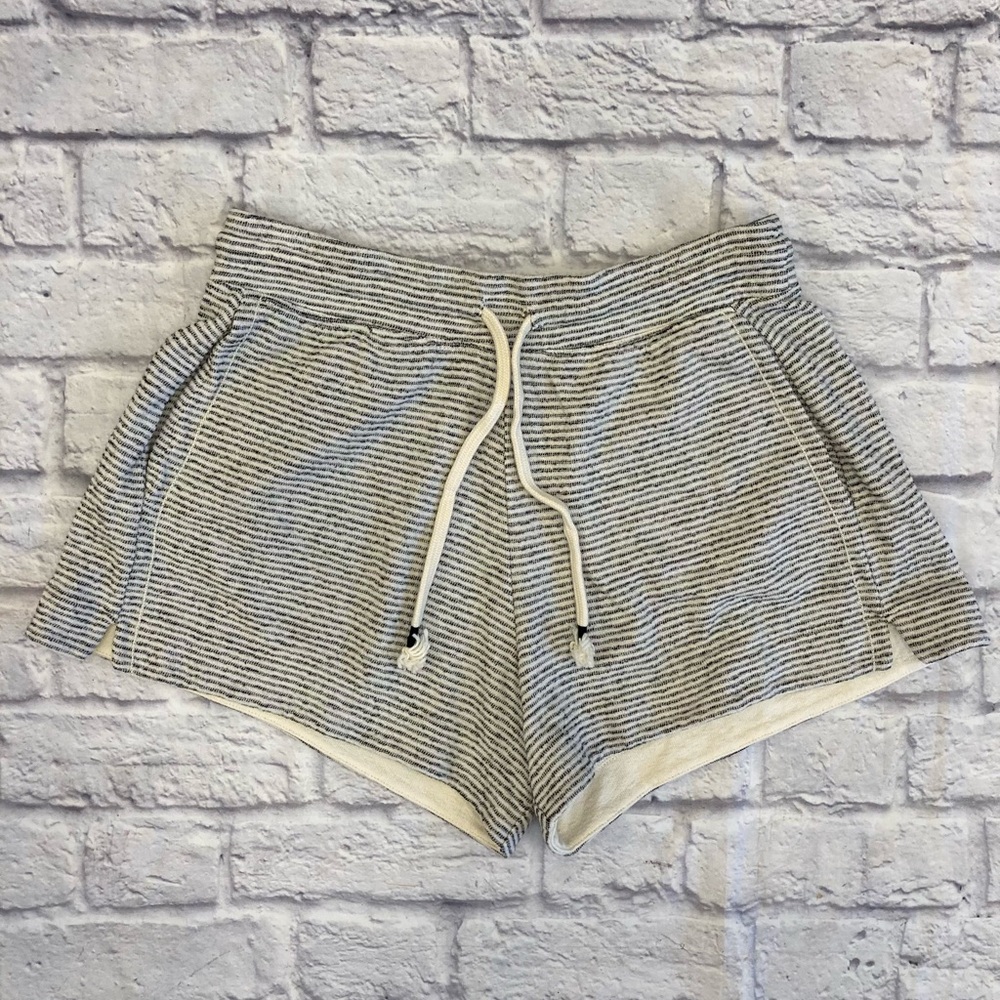 Skin Black and White Striped Knit Shorts